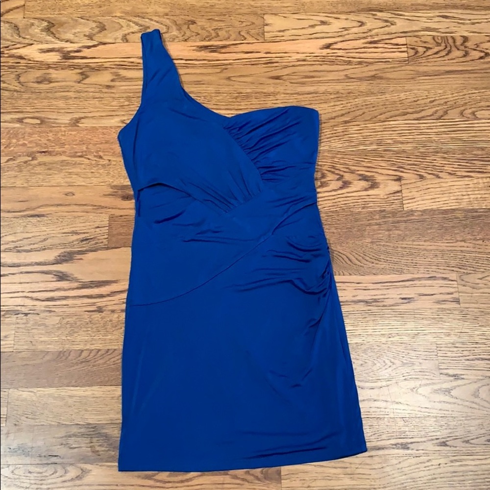 Arden B One Strap Cut Out Mini blue dress Size Sm
